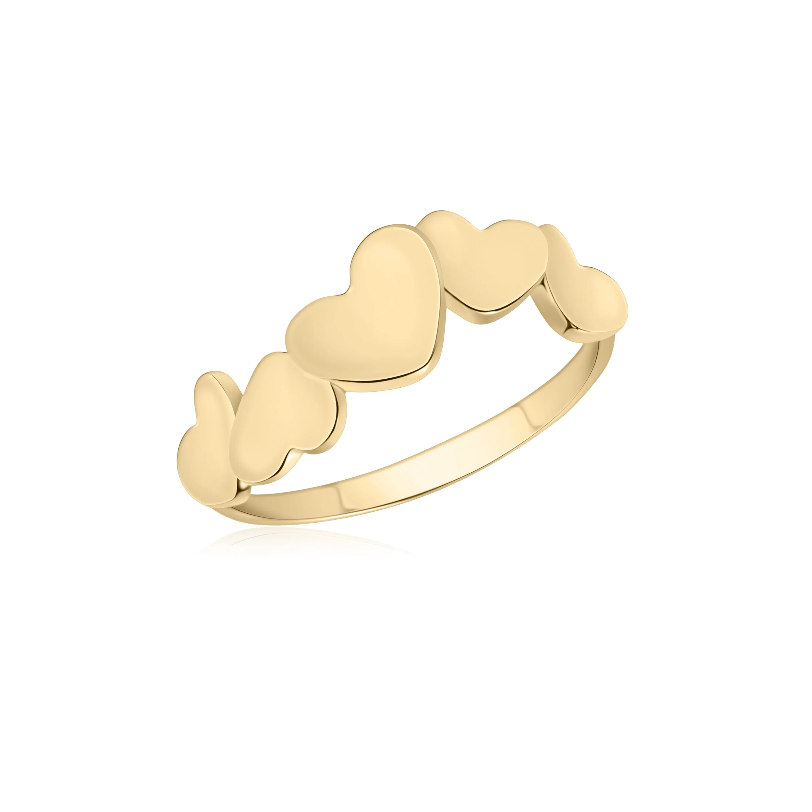 Yellow Gold Hearts Ring Italy