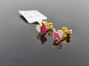 21K Solid Gold Designer Kids Earrings E221492