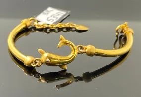 Dainty 22k Solid Gold Kids Whale Bracelet