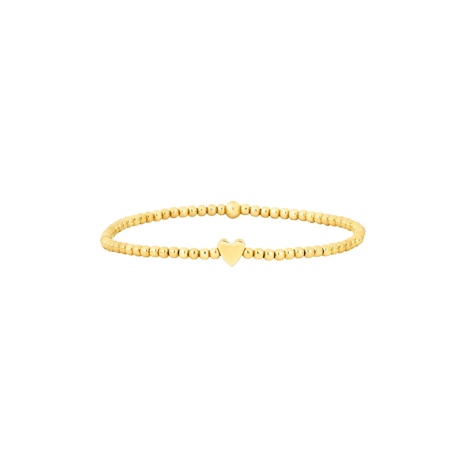 Children's 2MM Yellow Gold Filled Bracelet featuring 14K Heart Bead