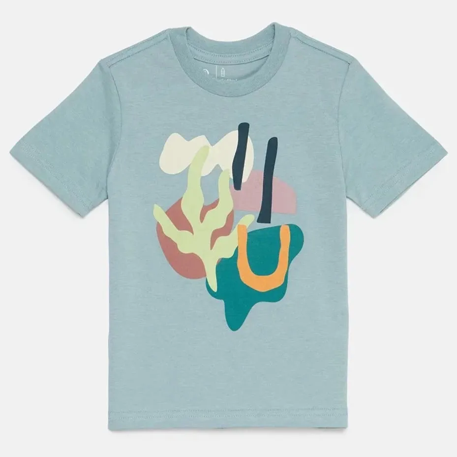 Kids T-Shirt Tourmaline Blue Abstract Kelp by tentree