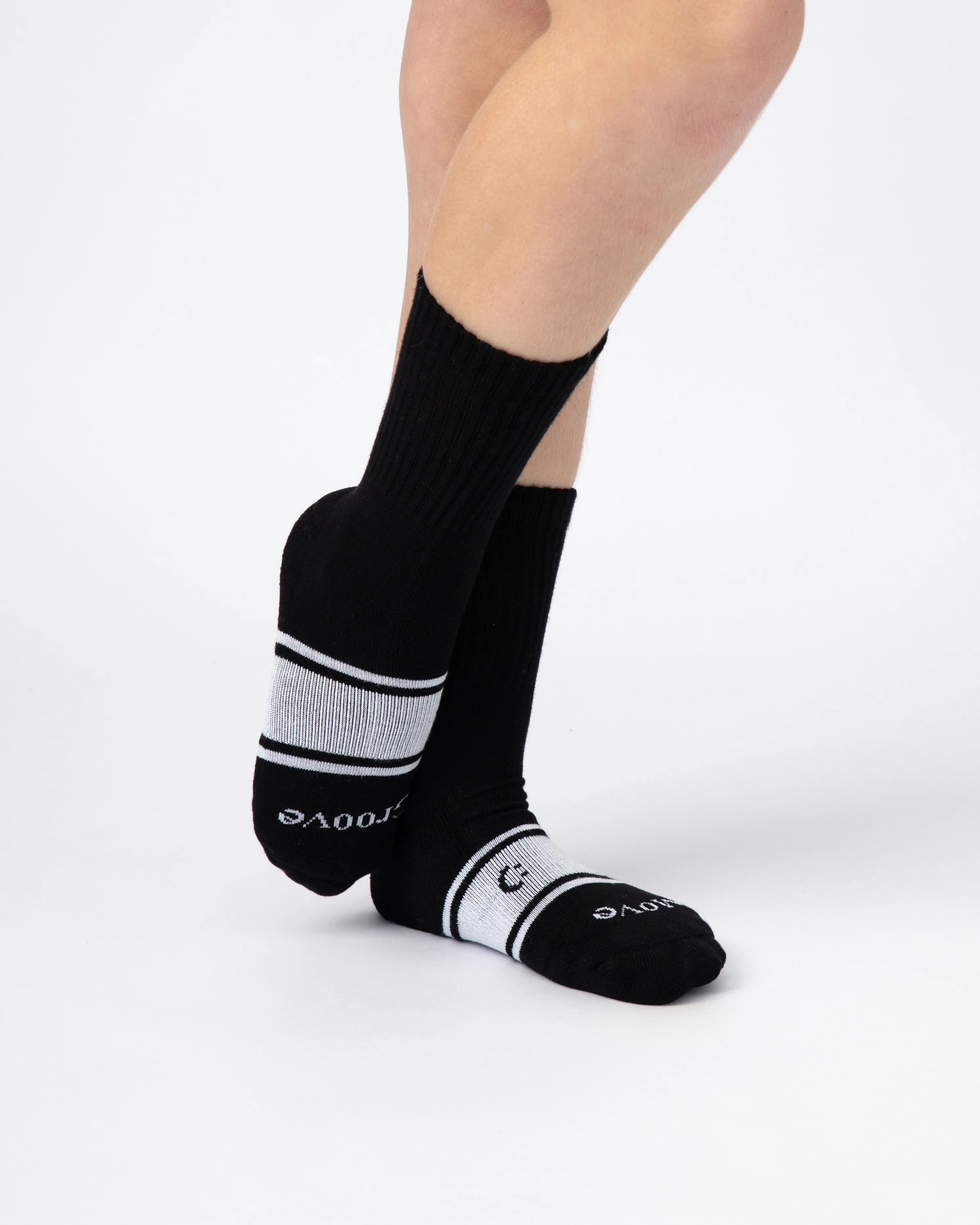 Active Crew Seamless Feel Socks 4 Pack (Kids) - Black