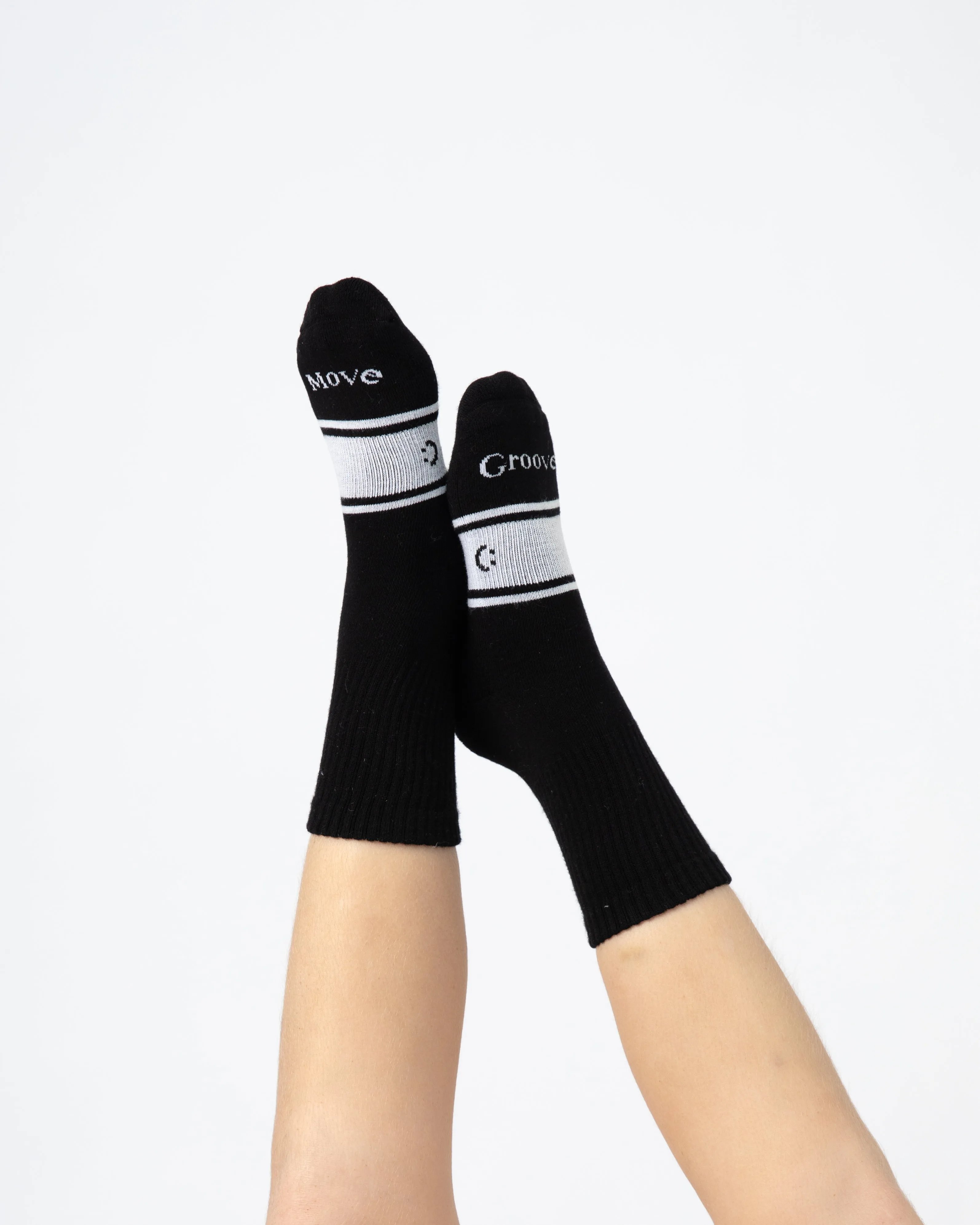 Active Crew Seamless Feel Socks 4 Pack (Kids) - Black