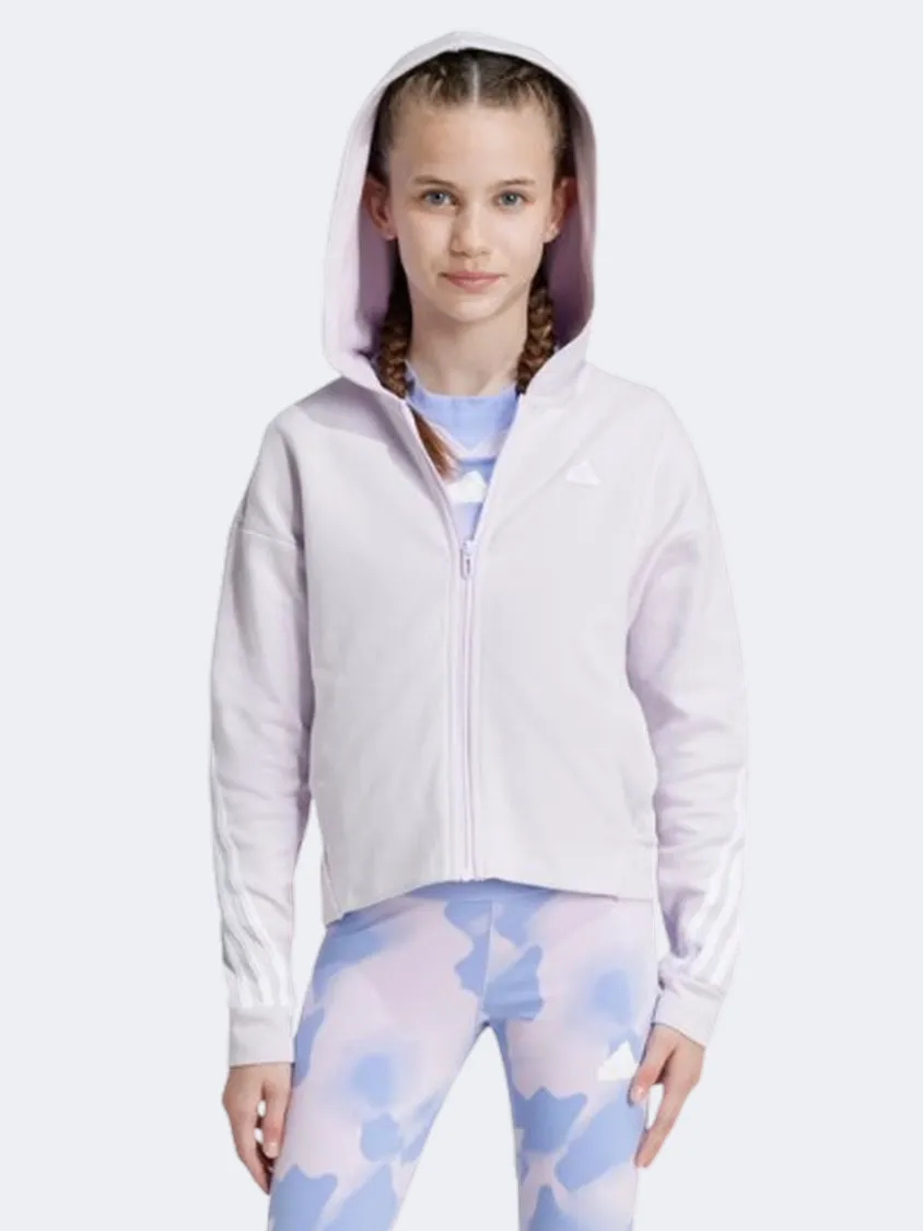 Adidas Future Icons 3 Stripes Kids-Girls sportswear Hoody Ice Lavender/White