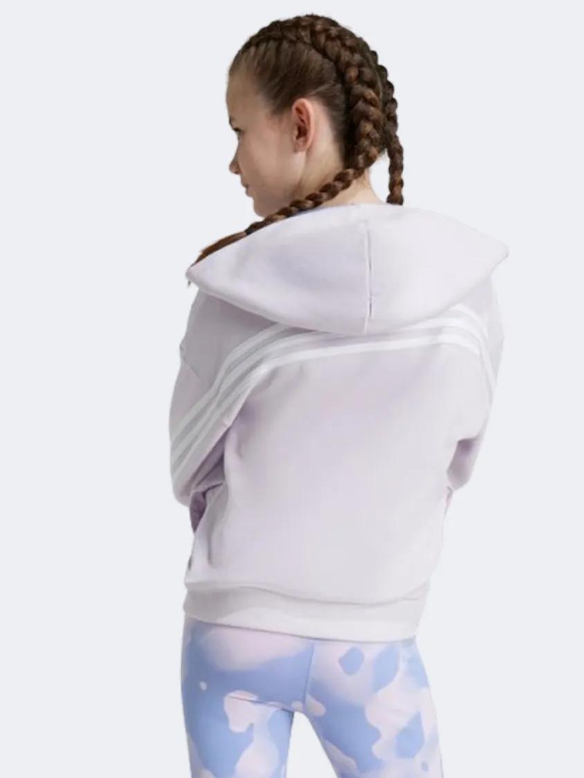 Adidas Future Icons 3 Stripes Kids-Girls sportswear Hoody Ice Lavender/White