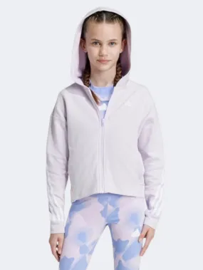 Adidas Future Icons 3 Stripes Kids-Girls sportswear Hoody Ice Lavender/White