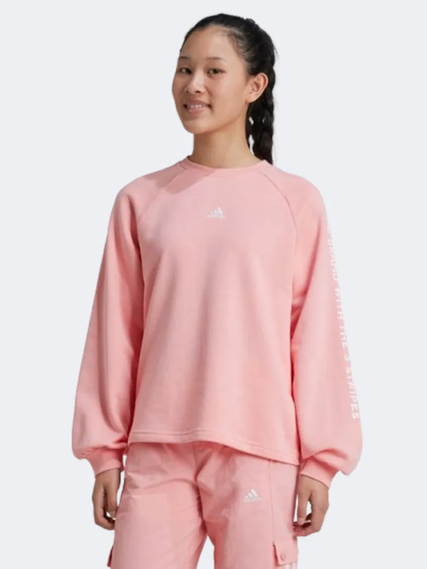 Adidas Jam Kids-Girls Sportswear Sweatshirt Pink Spark/White