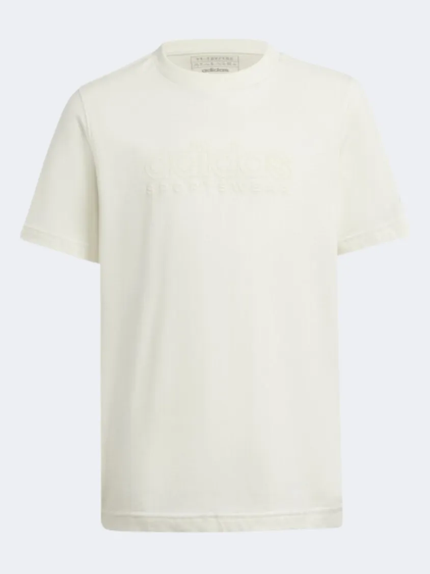 Adidas Szn Graphic Kids-Boys Sportswear T-Shirt Off White