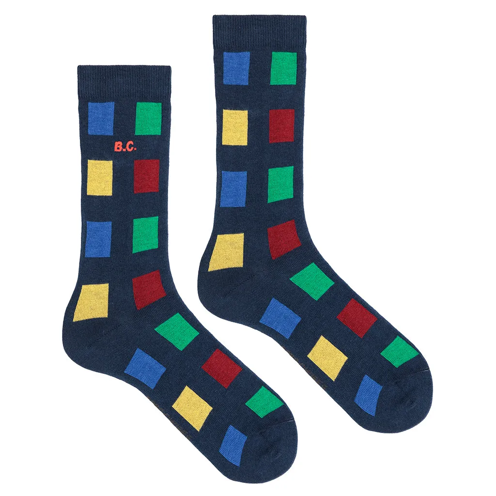 Bobo Choses Unisex Adult Checked Long Socks - Multicolor