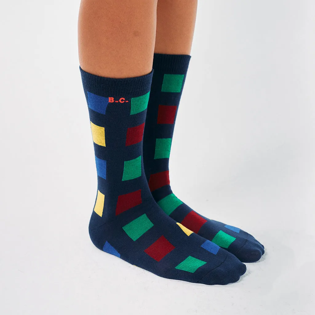 Bobo Choses Unisex Adult Checked Long Socks - Multicolor