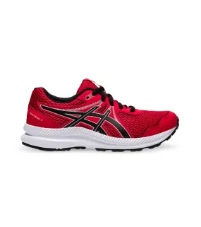 Classic Red Kids Asics Contend 7 (GS) Shoes in Black