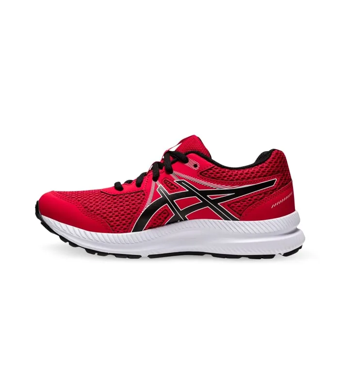 Classic Red Kids Asics Contend 7 (GS) Shoes in Black