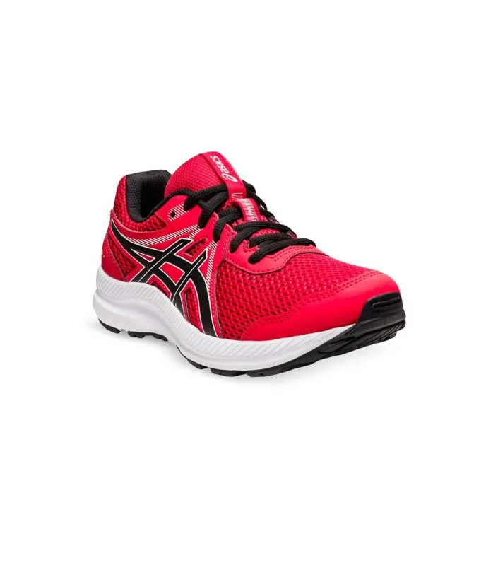 Classic Red Kids Asics Contend 7 (GS) Shoes in Black