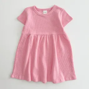 [At Noon Exclusive] Kids Cozy Waffle Dress (1-6y) - Pink