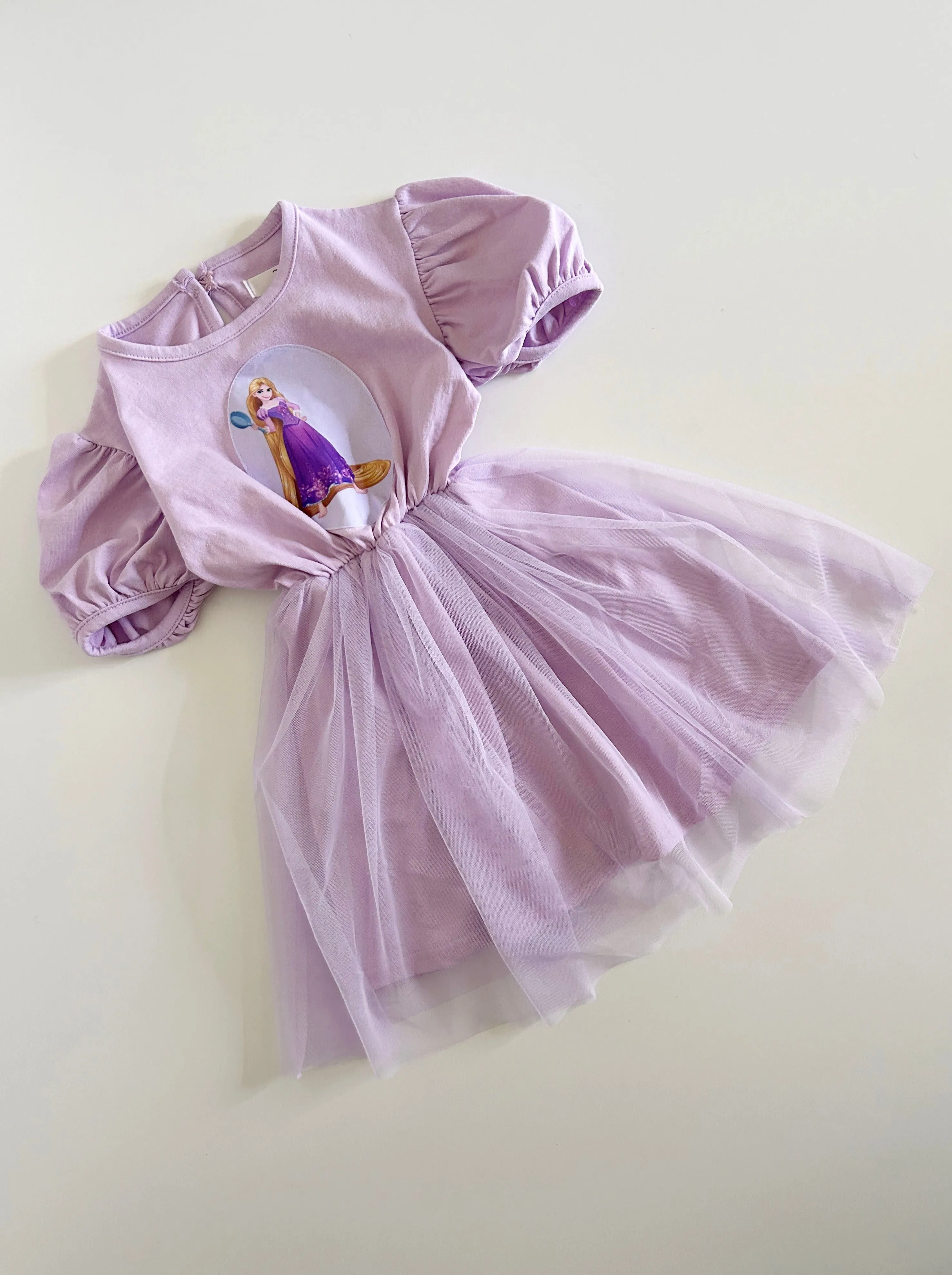 [At Noon Exclusive] Kids Summer Puff Sleeve Princess Tulle Dress (15m-7y) - 3 Colors