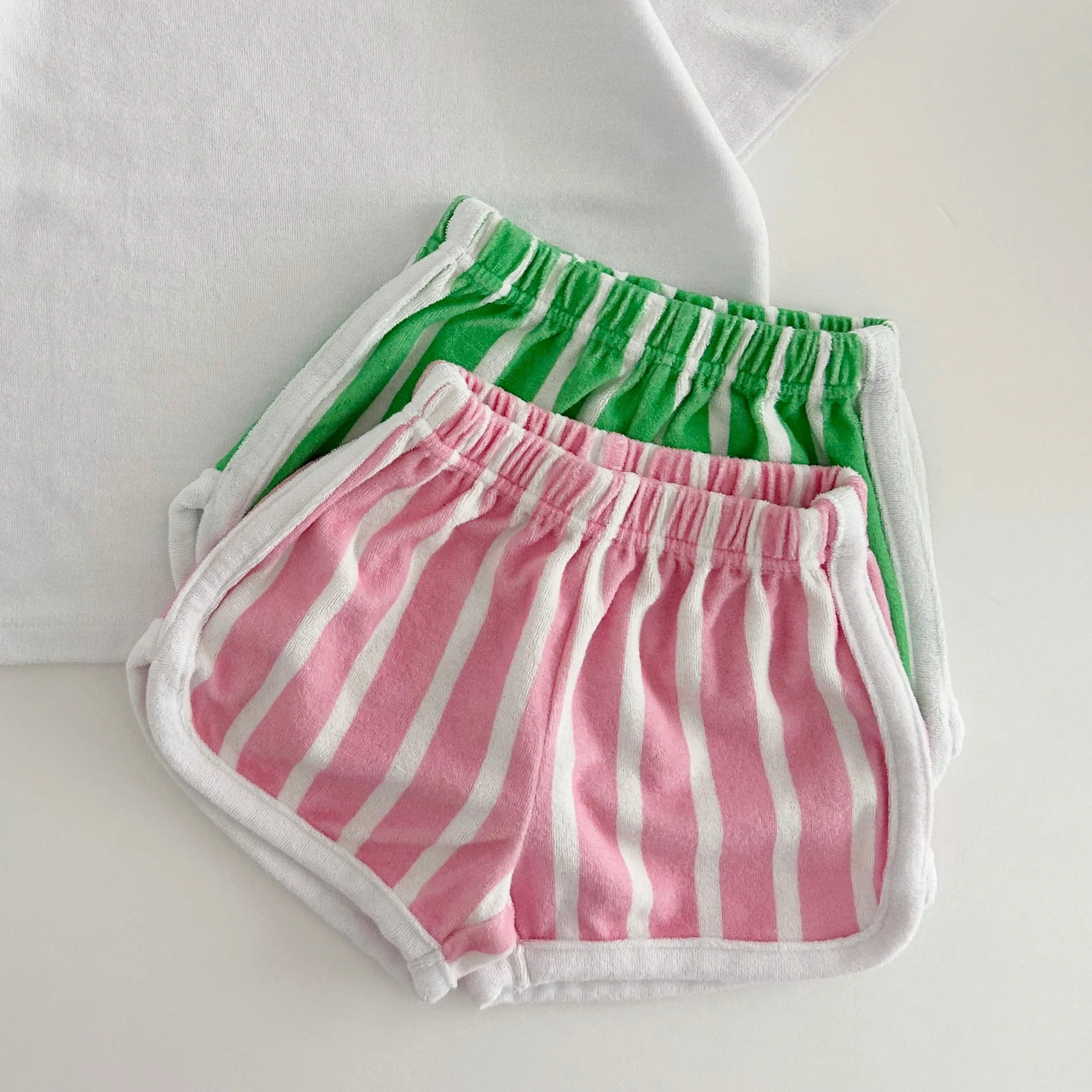 [At Noon Exclusive] Kids Terry Cloth Stripe Shorts (8m-7y) - 2 Colors