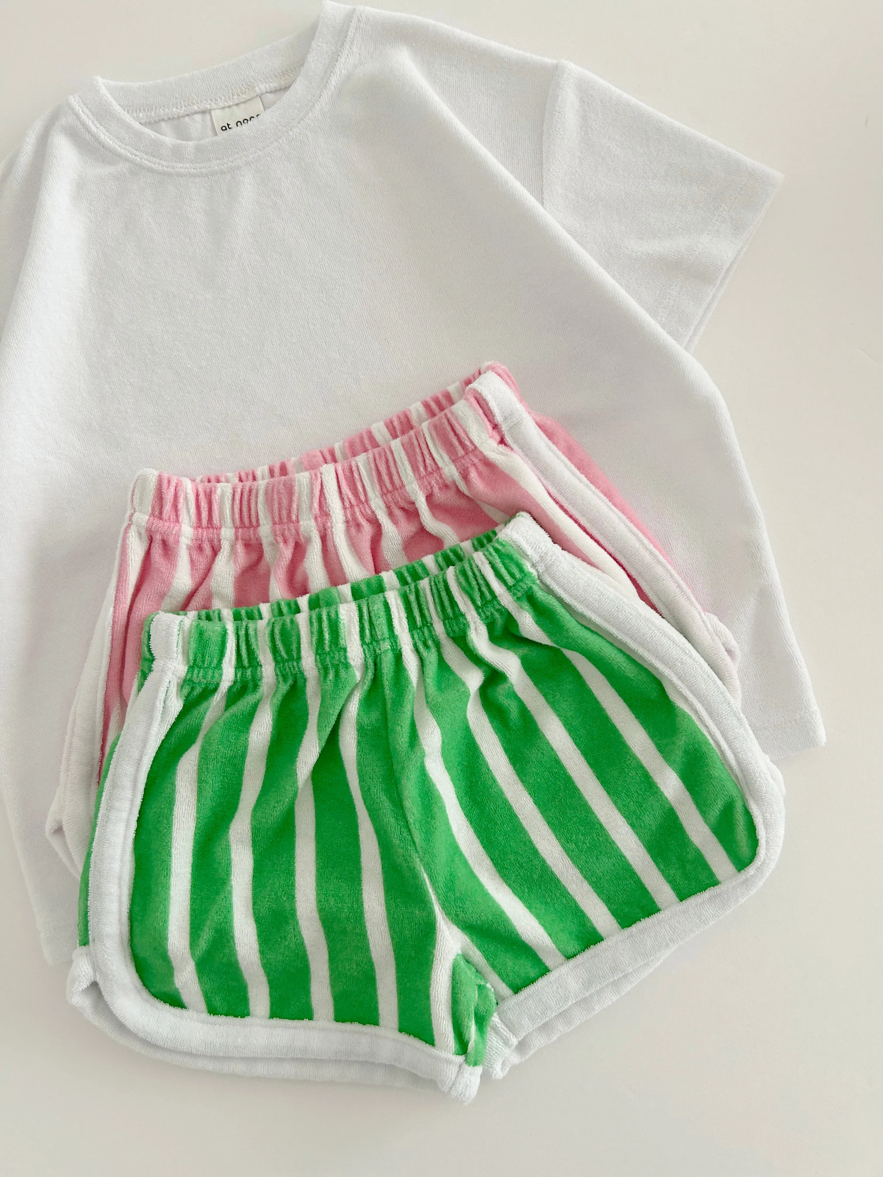 [At Noon Exclusive] Kids Terry Cloth Stripe Shorts (8m-7y) - 2 Colors