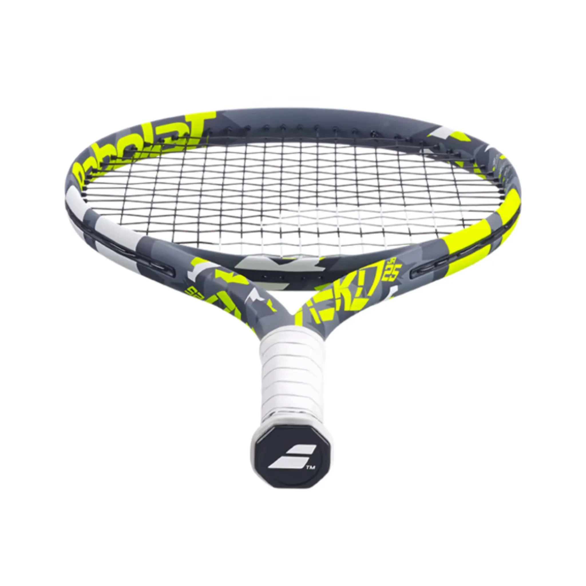 Junior Tennis Racquet Prestrung Grey Yellow White