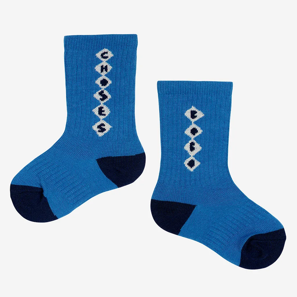 Baby Blue Bobo Diamonds Socks by Bobo Choses