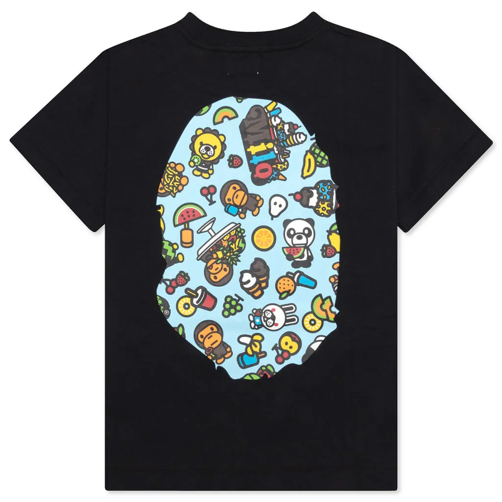 Black Tee featuring Baby Milo and Fruit Designs