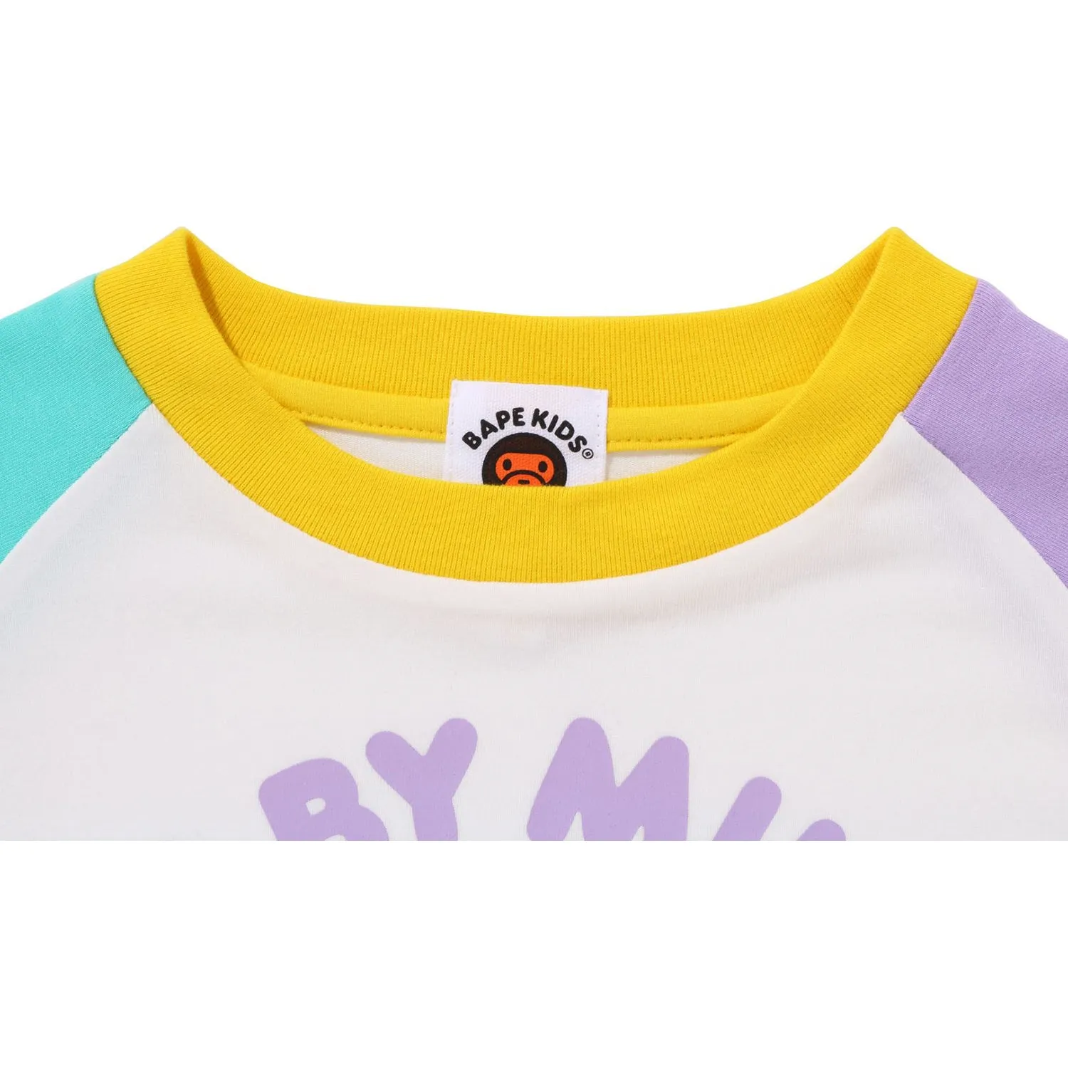 Kids Raglan Long Sleeve Tee with Baby Milo Donut Design