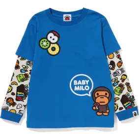 Kids Layered Long Sleeve Tee with Mixed Fruits