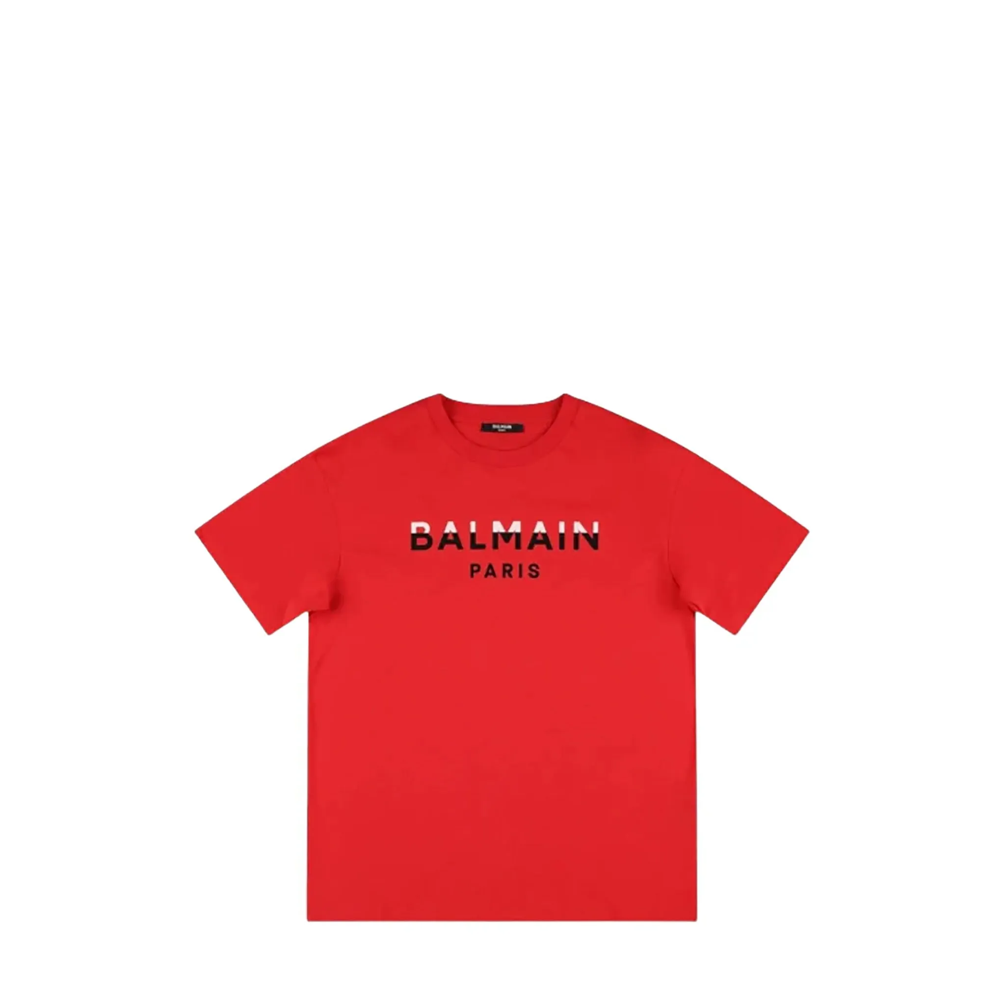 Balmain Kids Dual Color Flocked Logo T-Shirt