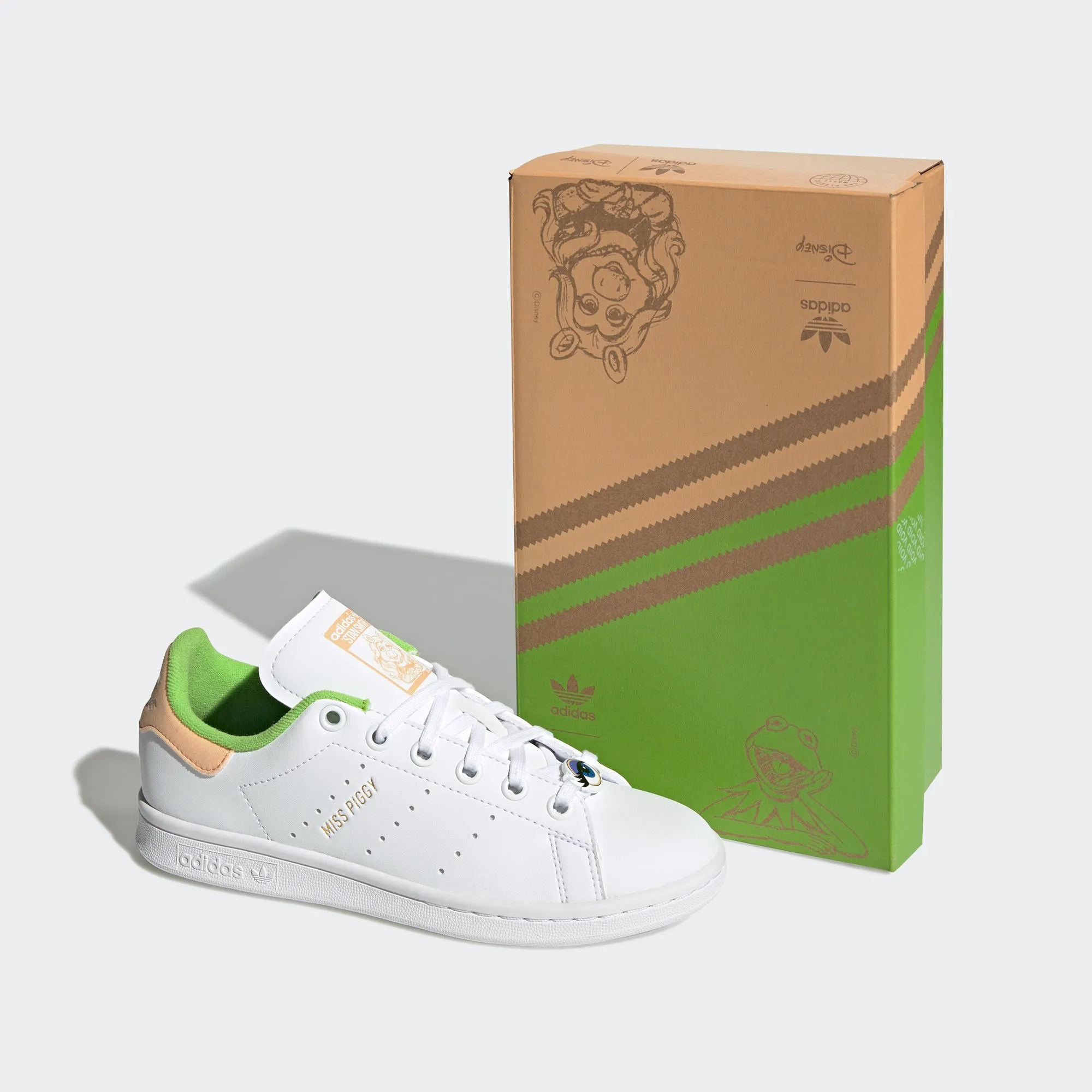 Big Kids’ adidas Originals Miss Piggy & Kermit Stan Smith Shoes