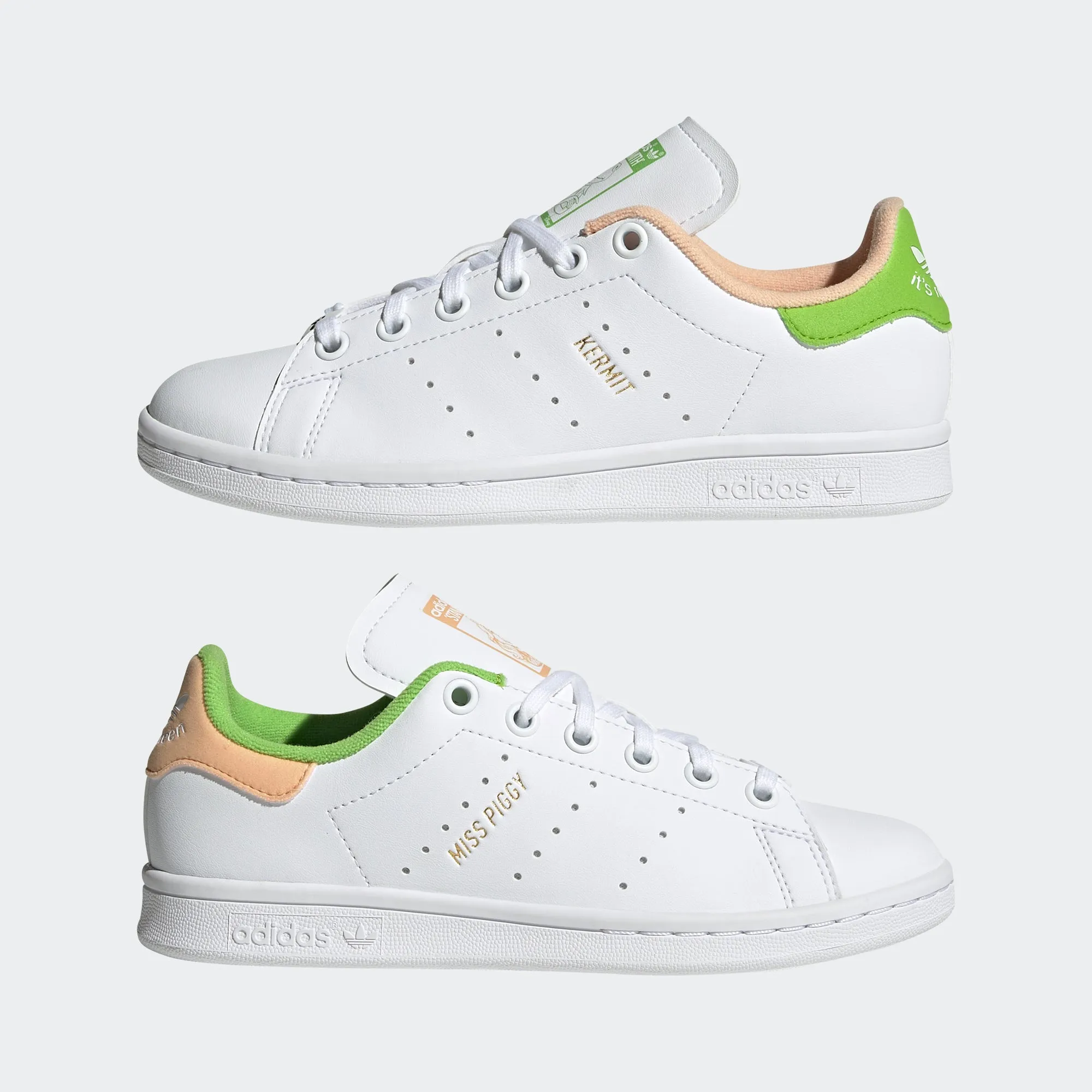 Big Kids’ adidas Originals Miss Piggy & Kermit Stan Smith Shoes