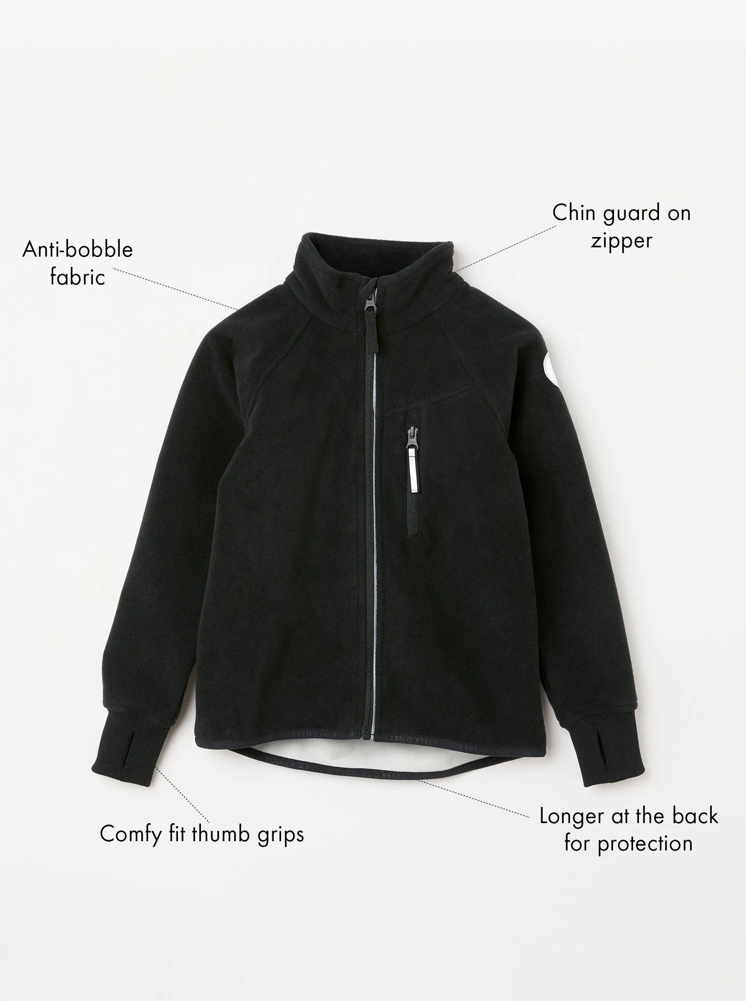 Black Waterproof Kids Fleece Jacket