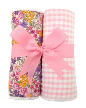 Set of 2 Baby Burping Cloths - Butterfly Floral Design