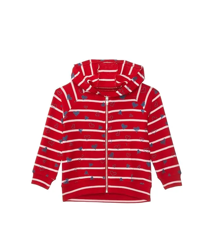 Chaser Kids Heart Stripe Zip-Up Hoodie (Toddler/Little Kids)