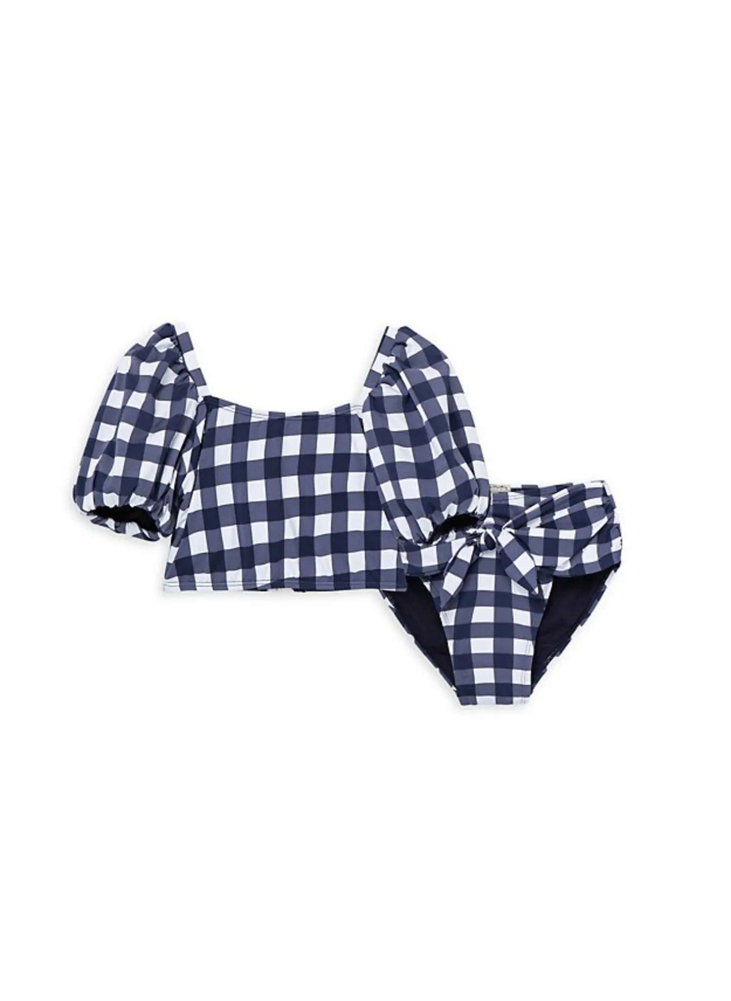 Kids Plaid Chic Bubble Sleeve Bikini by Habitual