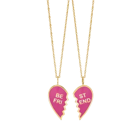 Enamel Best Friend Kids Necklaces (Set of Two)