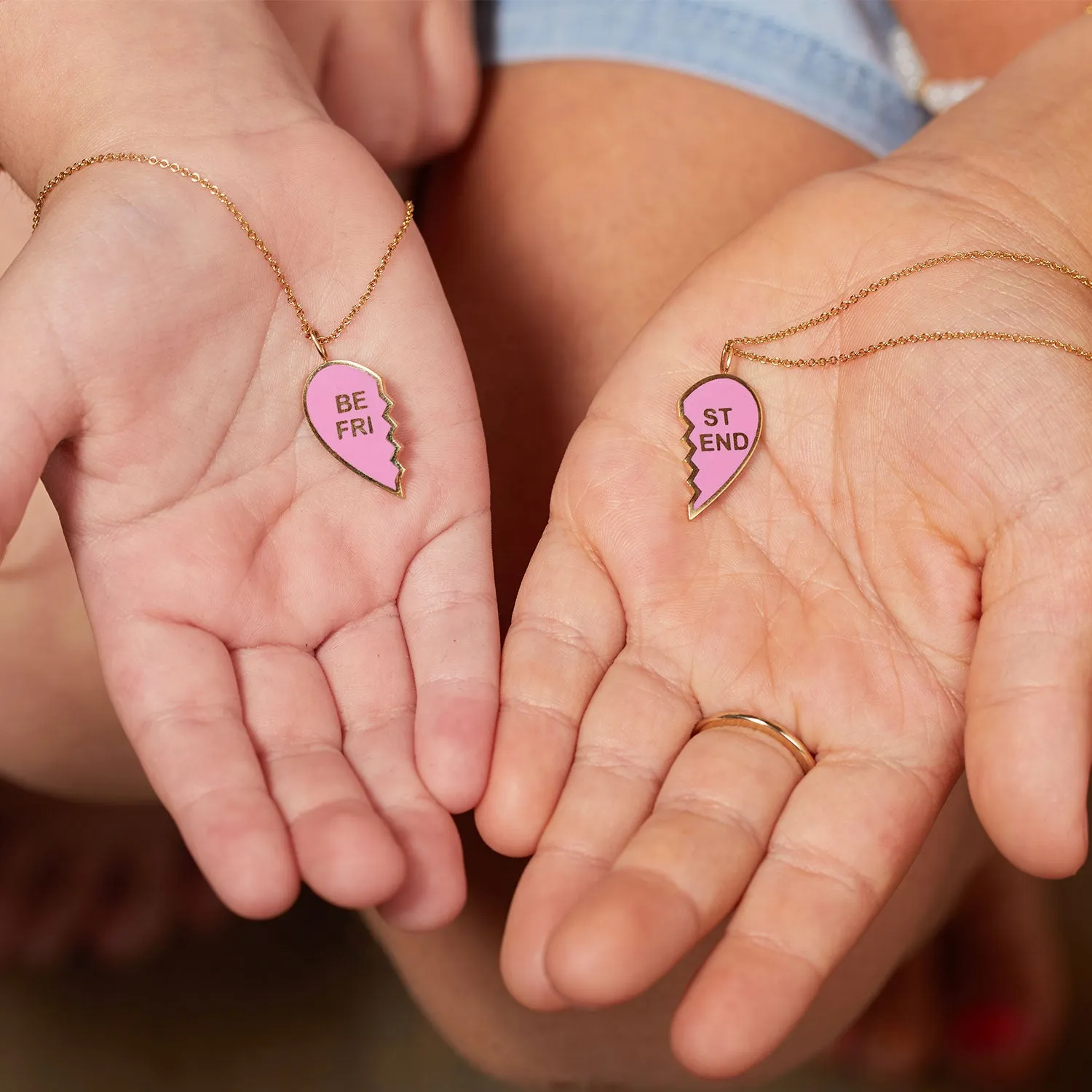 Enamel Best Friend Kids Necklaces (Set of Two)