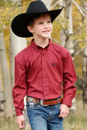 Solid Red Long Sleeve Shirt for Boys by Cinch Kids