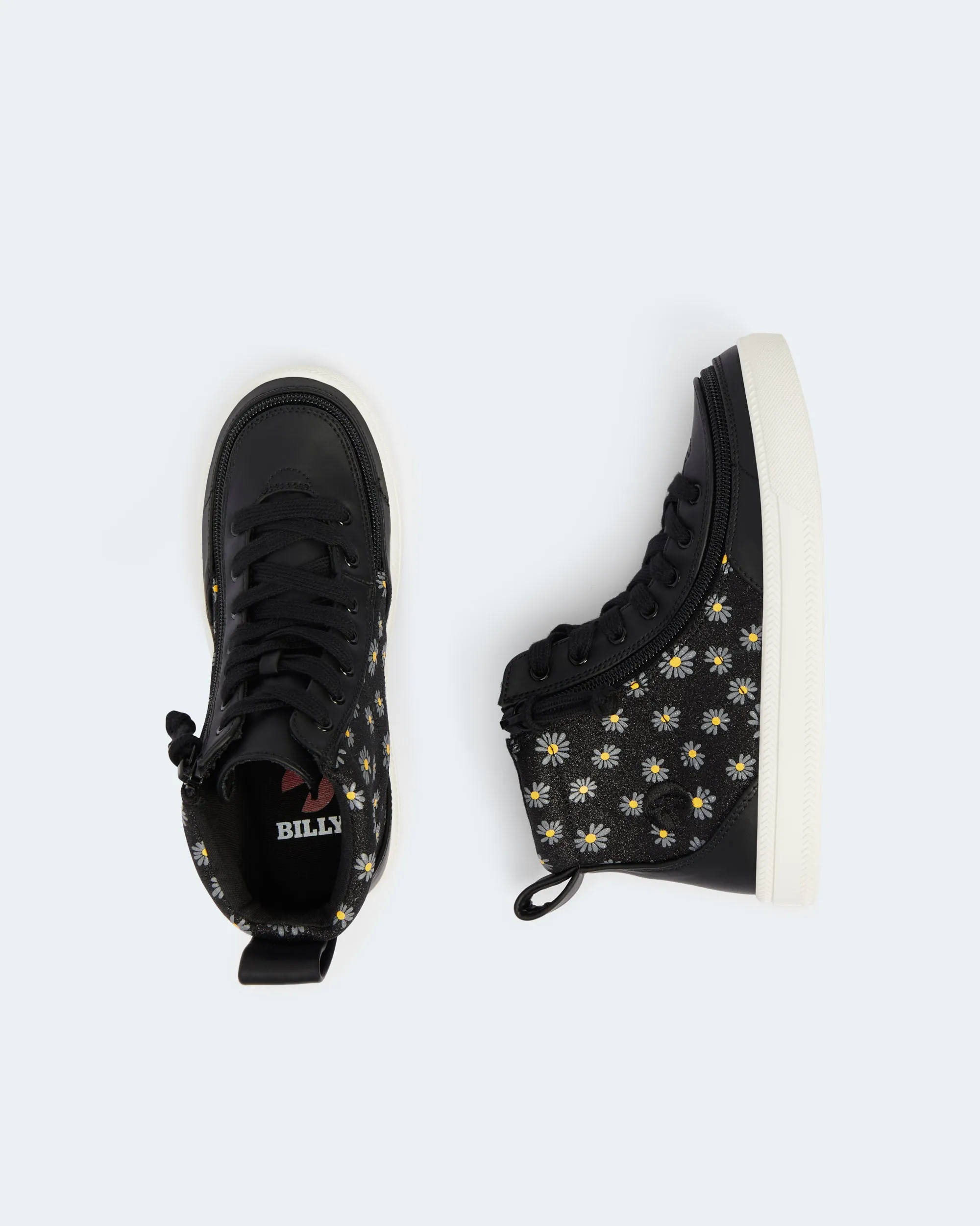 Classic High Top (Kids) - Black Daisy