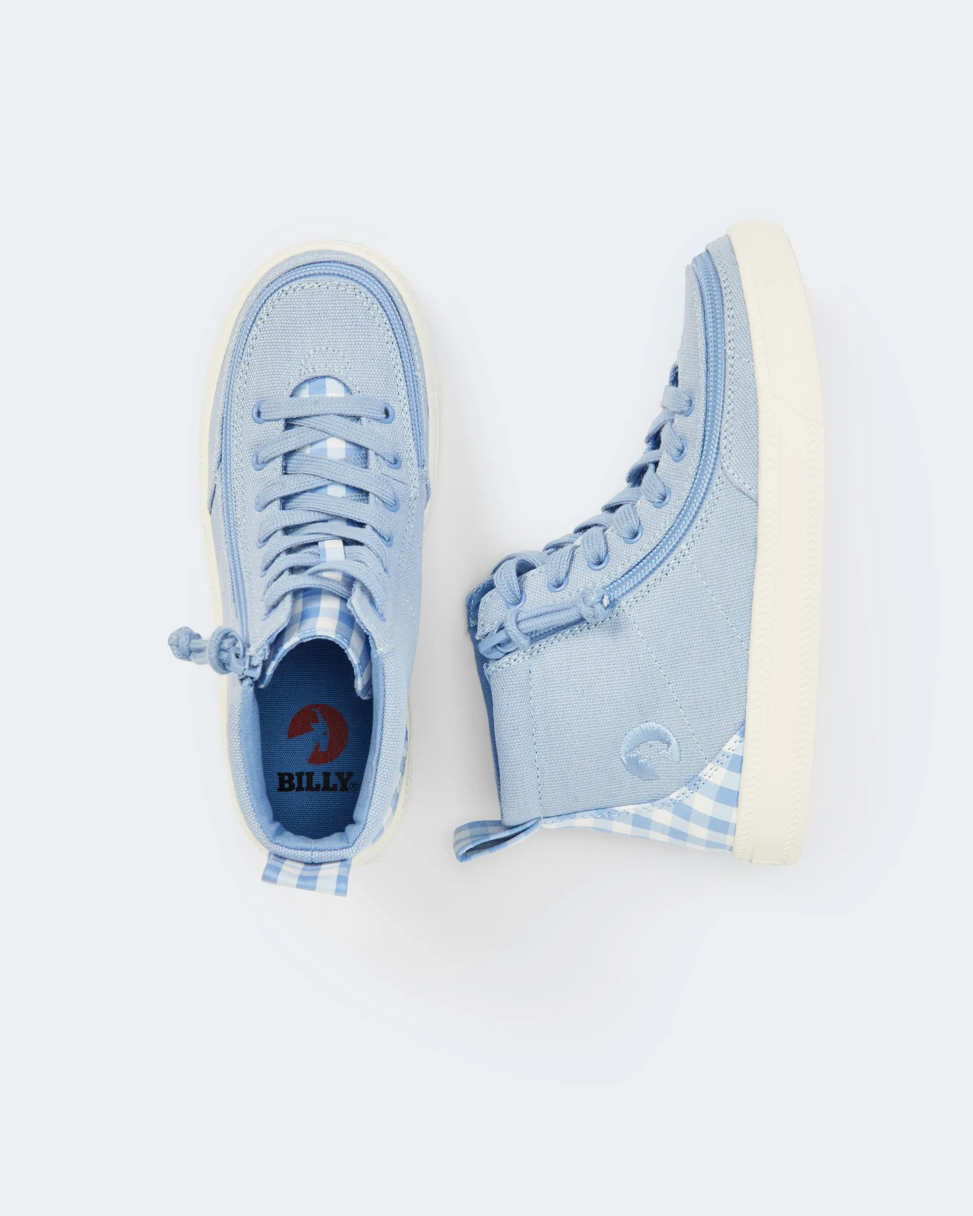 Classic High Top (Kids) - Blue Gingham