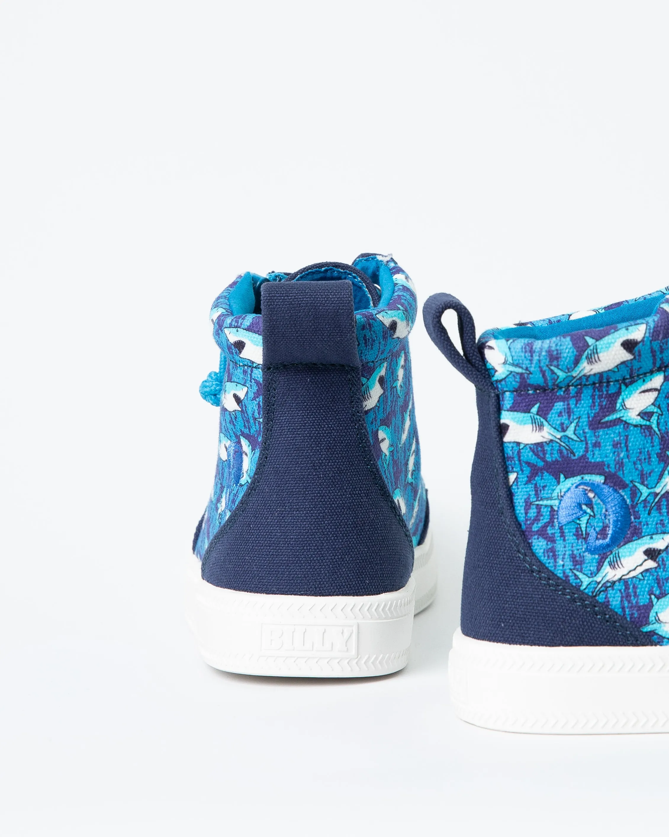 Classic High Top (Kids) - Blue Sharks