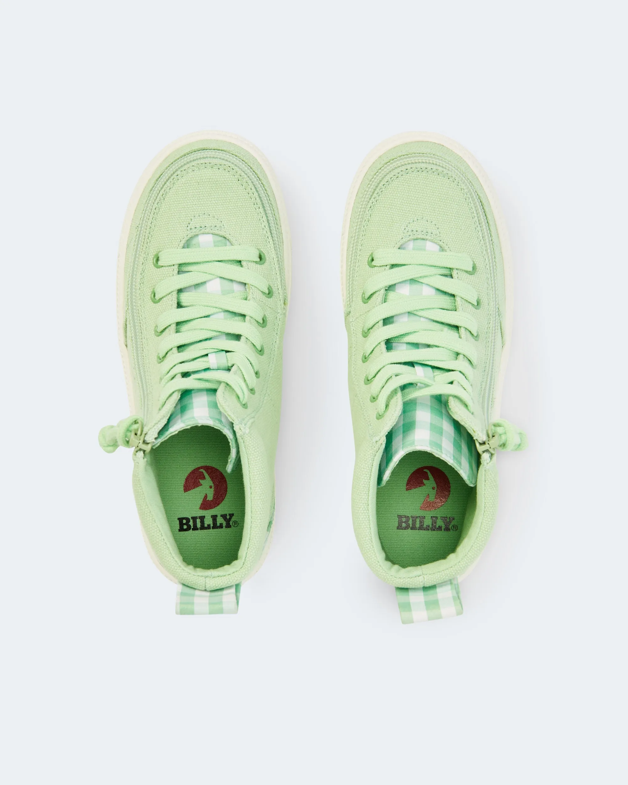 Classic High Top (Kids) - Green Gingham