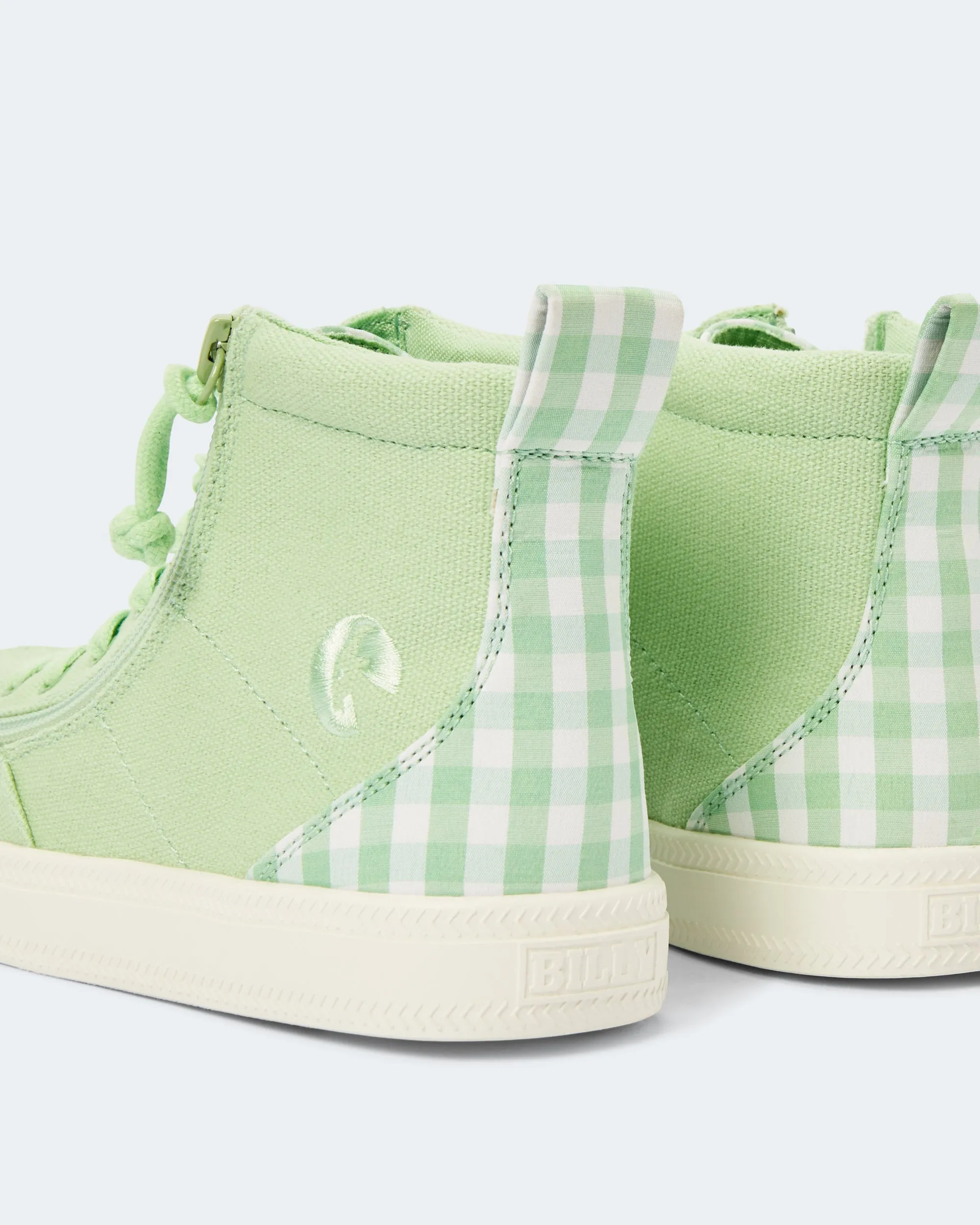 Classic High Top (Kids) - Green Gingham