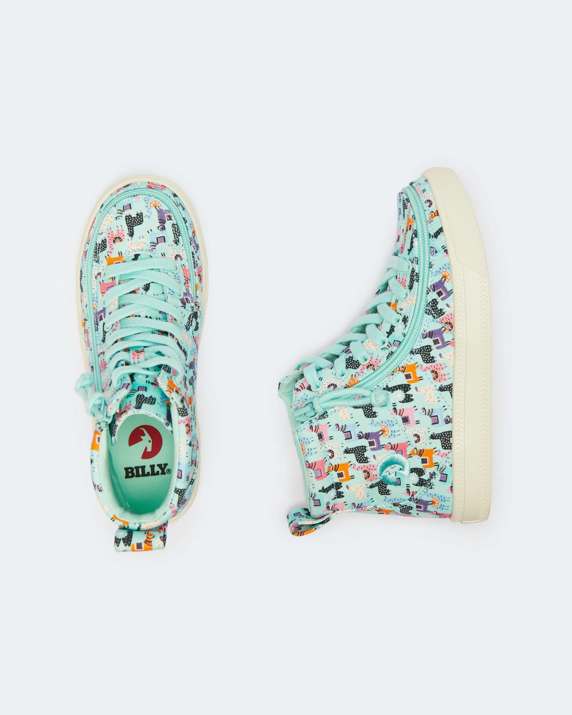 Classic High Top (Kids) - Mint Llama