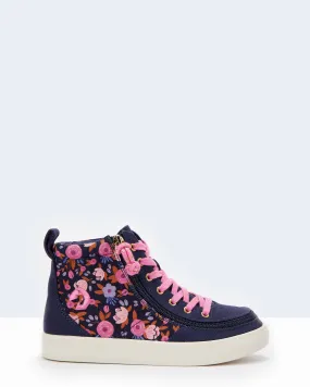 Classic High Top (Kids) - Navy Floral