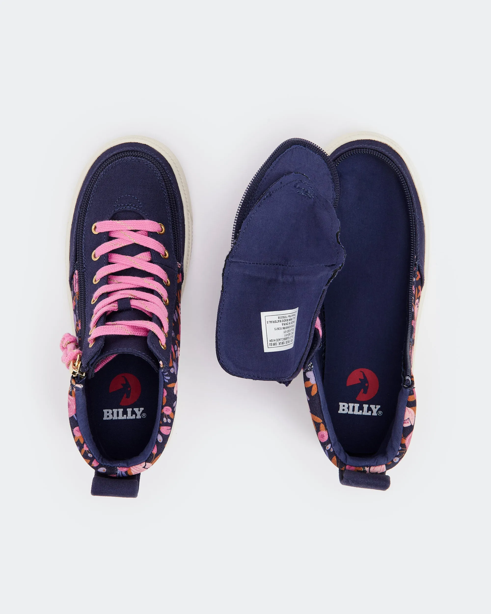 Classic High Top (Kids) - Navy Floral