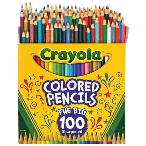 Pack of 100 Assorted Crayola Coloured Pencils