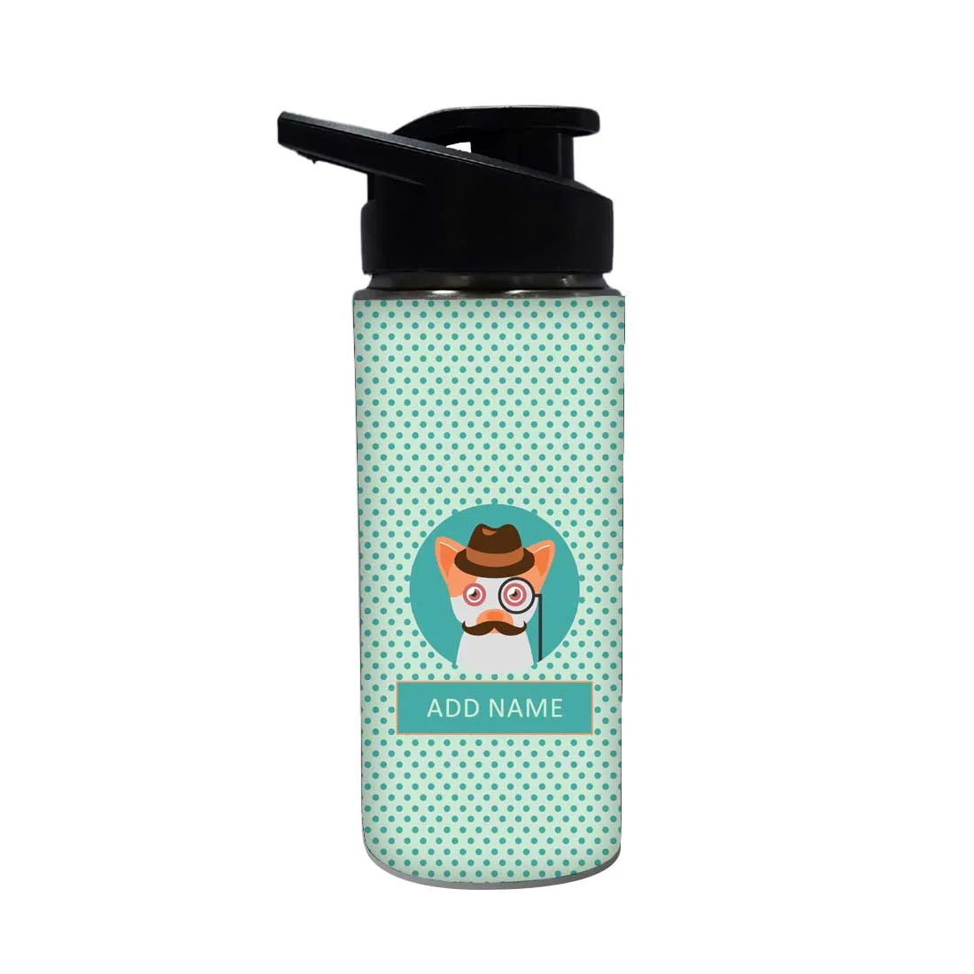 Cute Water Bottle For Kids Personalized - Spy Cat