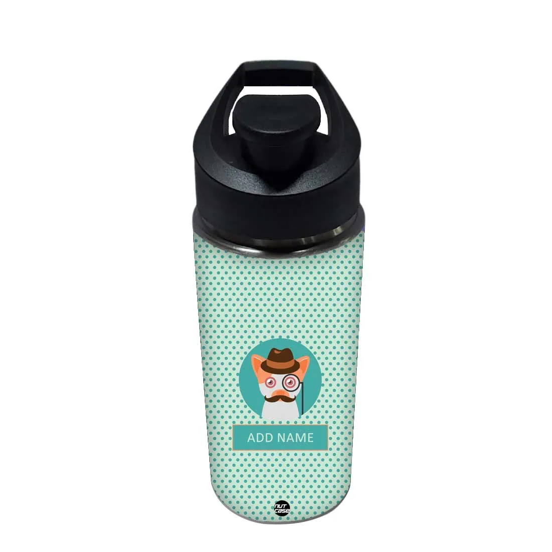 Cute Water Bottle For Kids Personalized - Spy Cat