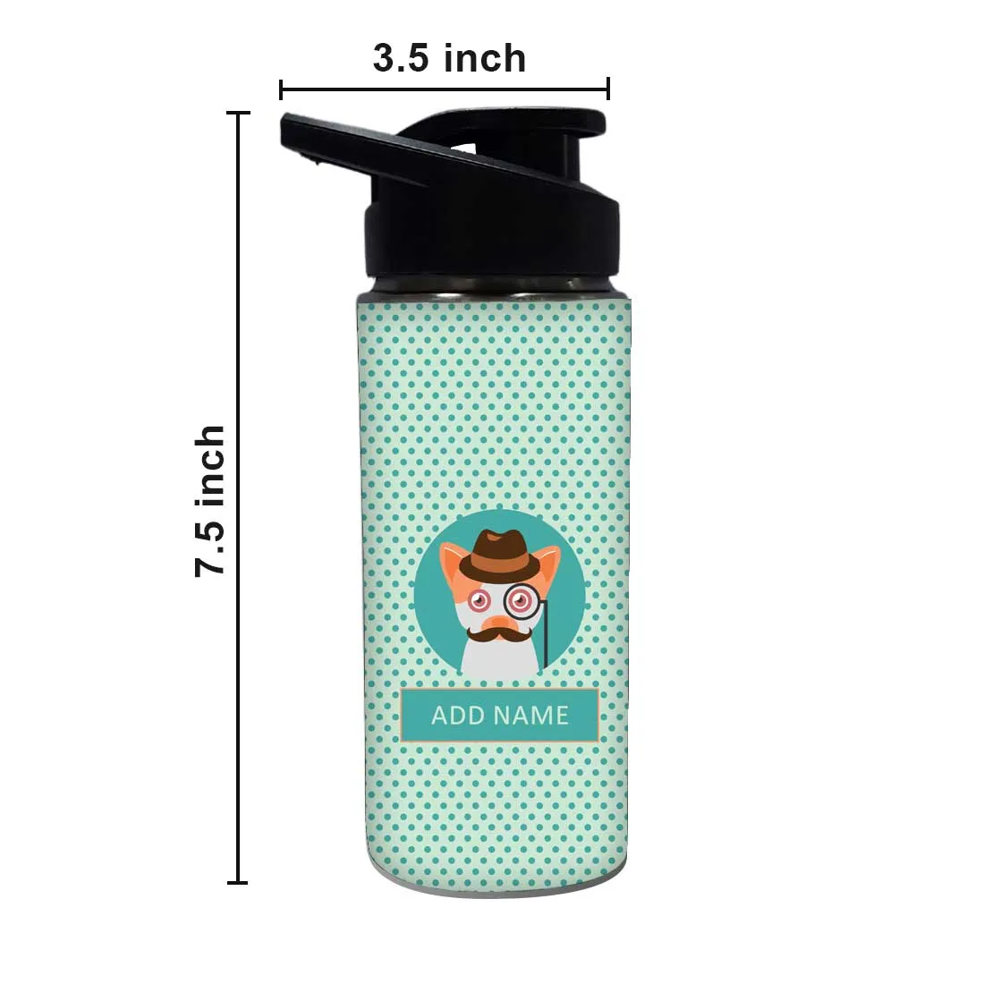 Cute Water Bottle For Kids Personalized - Spy Cat