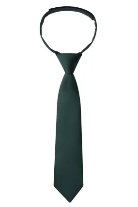 Kids Necktie in Dark Green Satin