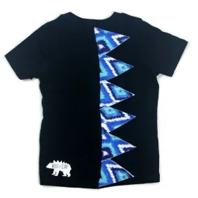 Dinosaur Spike Tee Rex Shirt - INDIGO IKAT for Kids and Adults